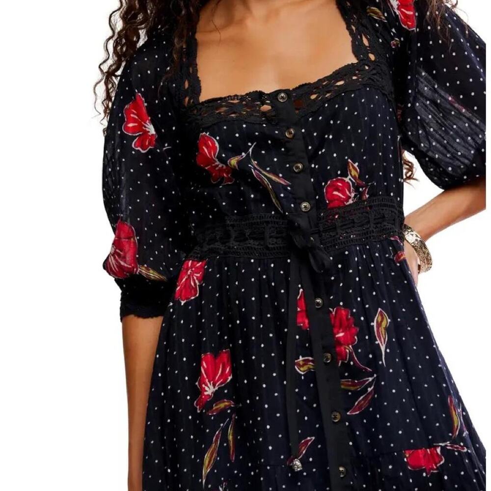 Black with white polka dots